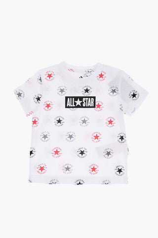 ALL STAR CHUCK TAYLOR All-Over Logo Print T-Shirt and Shorts Set