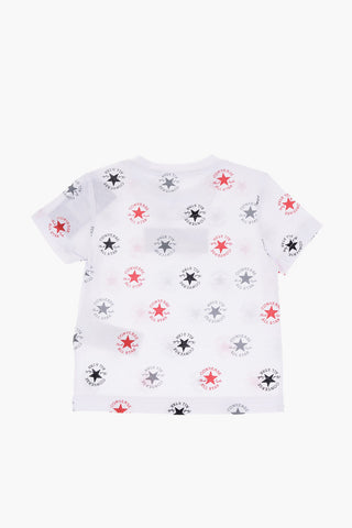 ALL STAR CHUCK TAYLOR All-Over Logo Print T-Shirt and Shorts Set