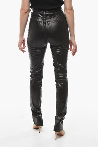 5 Pocket Skinny Fit Coated Cotton Denims 12cm