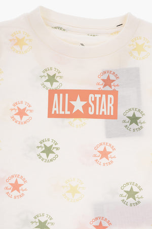 ALL STAR CHUCK TAYLOR Crewneck T-Shirt and Mesh Shorts Set with All-Over Print
