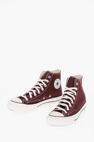 ALL STAR CHUCK TAYLOR Sneakers Alte in Cotone con Lacci a Contrasto   