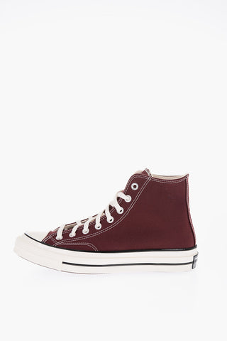 ALL STAR CHUCK TAYLOR Sneakers Alte in Cotone con Lacci a Contrasto   