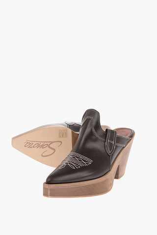 Leather Point Toe BELEN Mules 9cm