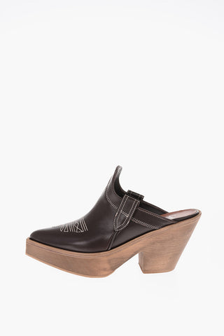 Leather Point Toe BELEN Mules 9cm