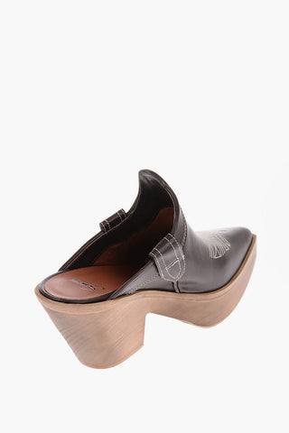 Leather Point Toe BELEN Mules 9cm