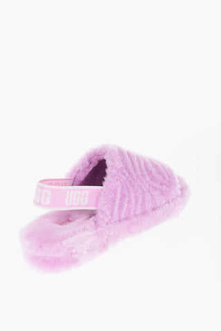 Wool FLUFF Slippers with Logoed Elastic Band