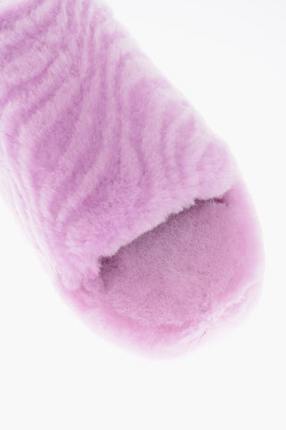Wool FLUFF Slippers with Logoed Elastic Band