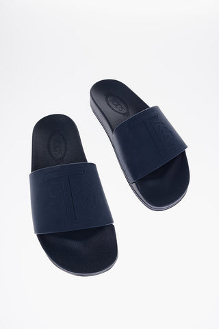 Solid Color Rubber Slides with Embossed Logo