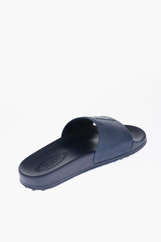 Solid Color Rubber Slides with Embossed Logo