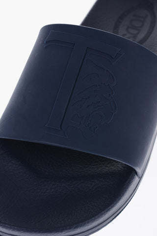 Solid Color Rubber Slides with Embossed Logo