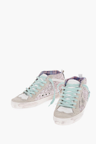 Vintage Effect Suede MID STAR CLASSIC Sneakers with Glitter