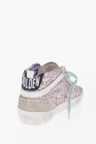 Vintage Effect Suede MID STAR CLASSIC Sneakers with Glitter