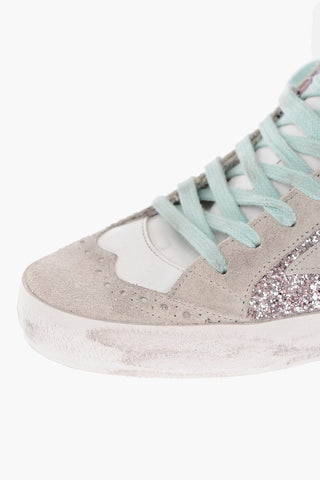 Vintage Effect Suede MID STAR CLASSIC Sneakers with Glitter