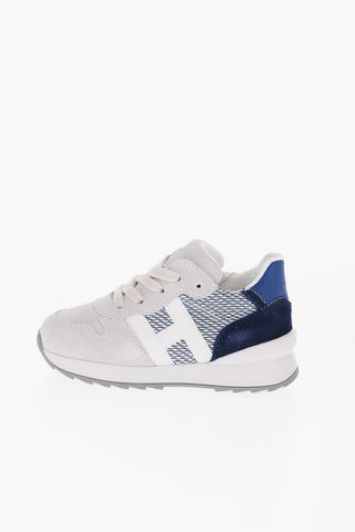 Fabric and Suede Low Top Sneakers with Side Zip