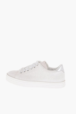 Sneakers in Lurex con Dettagli in Suede