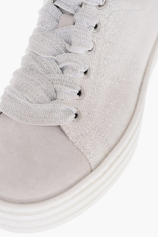 Sneakers in Lurex con Dettagli in Suede