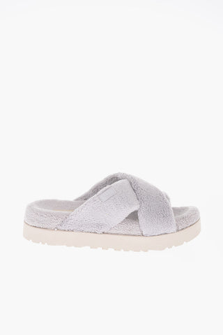 Textured Terry FUZZ SUGAR Sandals with Crossed Straps