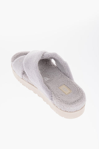 Textured Terry FUZZ SUGAR Sandals with Crossed Straps
