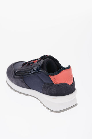 Two-Tone Suede Sneakers with Rip Stop Check Details