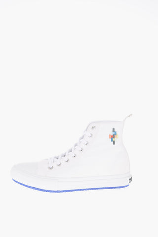 Solid Color High-Top Sneakers with Colored Sole