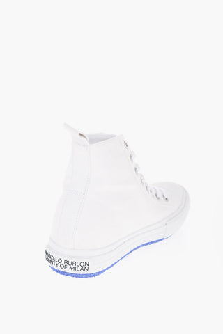 Solid Color High-Top Sneakers with Colored Sole