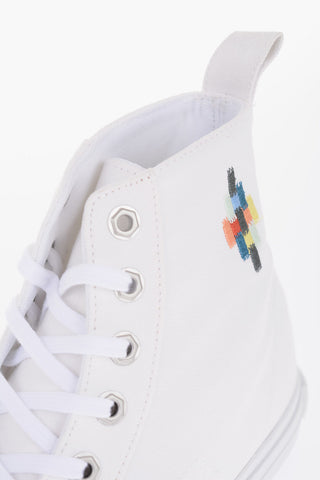 Solid Color High-Top Sneakers with Colored Sole