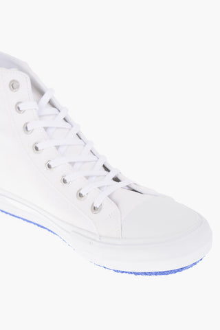 Solid Color High-Top Sneakers with Colored Sole