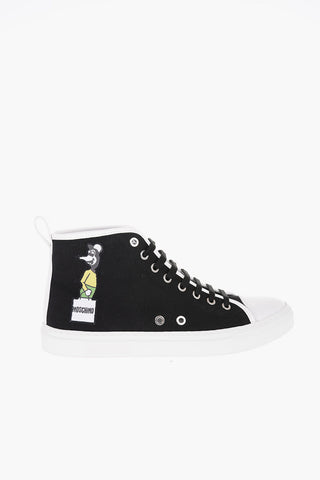 COUTURE! Canvas High Top Sneakers with Side Embroidery