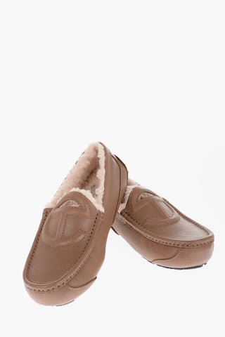 TELFAR Mocassini in Pelle con Interno in Lana