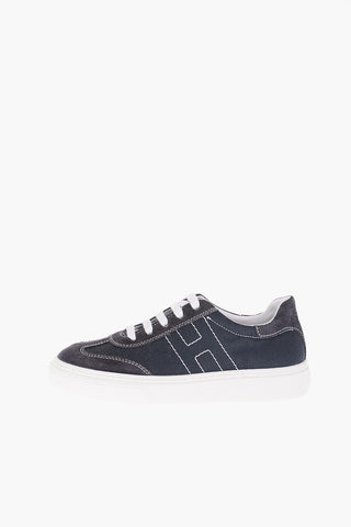Fabric Low Top Sneakers with Suede Trims