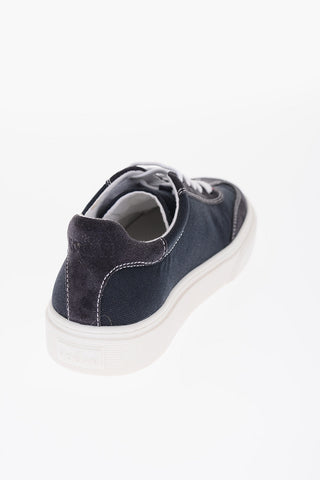 Fabric Low Top Sneakers with Suede Trims