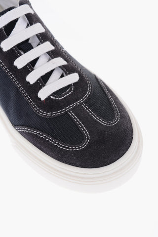 Fabric Low Top Sneakers with Suede Trims