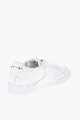 Leather Solid Color CLUB C 85 Low-Top Sneakers with Silver Effect Medallion