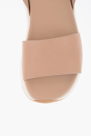 Leather Ankle Strap Sandals with Contrast Platform 5,5cm