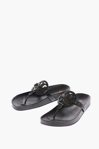 Leather MILLER CLOUD Thong Sandals with Graphic Logo