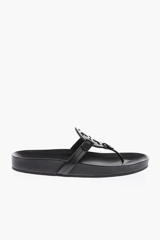 Leather MILLER CLOUD Thong Sandals with Graphic Logo