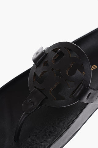 Leather MILLER CLOUD Thong Sandals with Graphic Logo