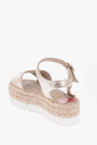 Sandali ESPAM45 Ankle Strap In Pelle Lame' con Cuore in Paillettes 5cm