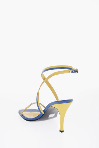 Two-Tone Leather SA- ALHENA Ankle Strap Sandals 10cm