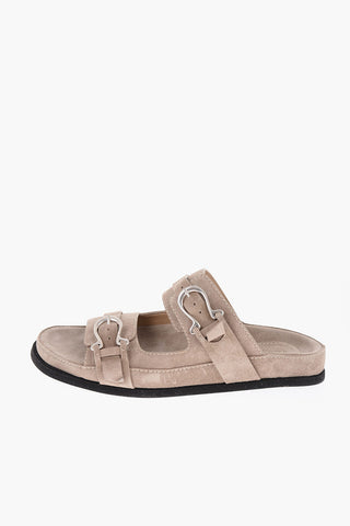 Suede MIAMI Sandals with Double Buckle