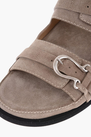 Suede MIAMI Sandals with Double Buckle
