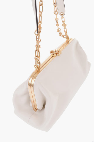 Leather CLEO Shoulder Bag with Golden Details