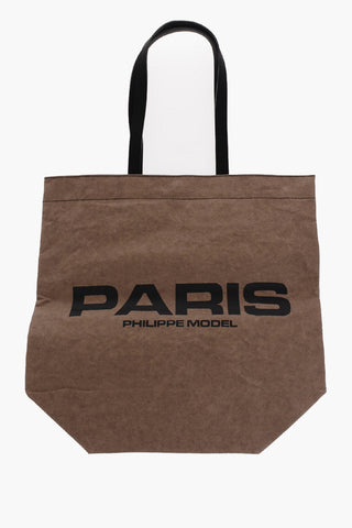 Solid Color VIVIENNE Shopper Bag with Contrasting Print
