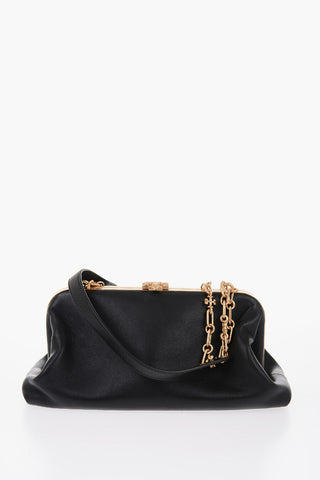 Leather CLEO Shoulder Bag with Golden Details