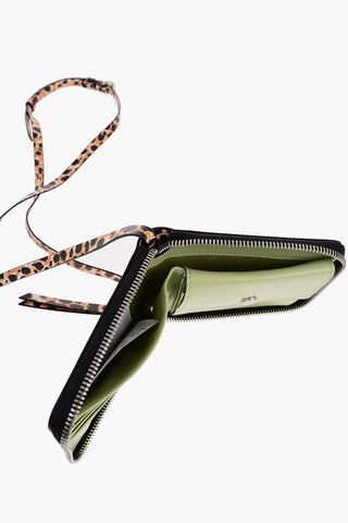 Animal Patterned Leather Neck Card Holder