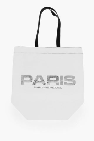 Solid Color VIVIENNE Shopper Bag with Contrasting Print