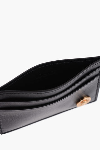Leather Card Holder With Golden Detail