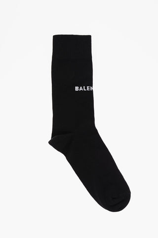 Solid Color Socks with Embroidered Contrasting Logo