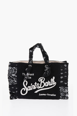 Borsa Mare con Logo Ricamato e Dettagli Motivo Paisley