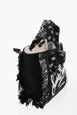 Borsa Mare con Logo Ricamato e Dettagli Motivo Paisley